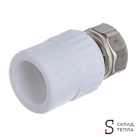 Переход на накидную гайку VALFEX - 32 x 1 1/4" (для полипропиленовых труб, цвет белый). Вид 6.