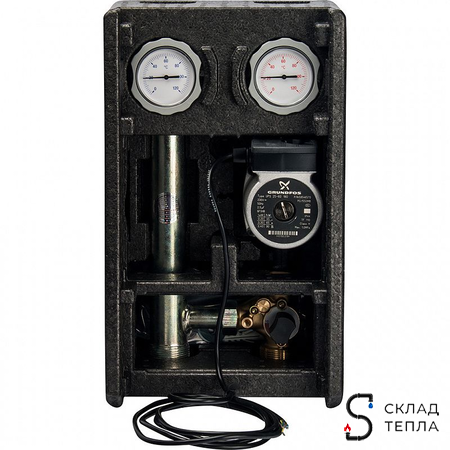 Насосная группа со смесителем Meibes MK 1", подача справа (с насосом Grundfos UPS 25-60). Вид 1.