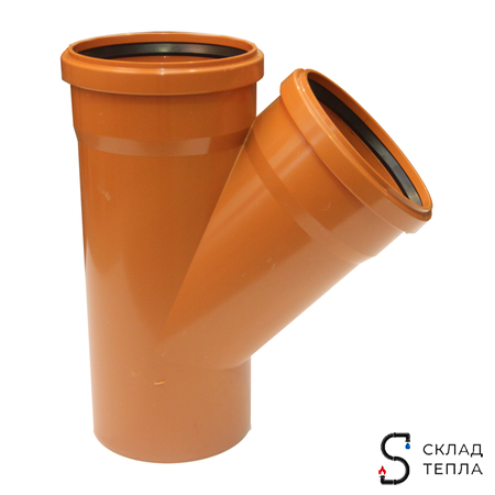 Тройник 45° для наружней канализации СИНИКОН - 110. Вид 1.