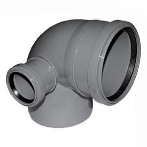 Отвод 87° с правым патрубком для внутренней канализации СИНИКОН - 110 x 50