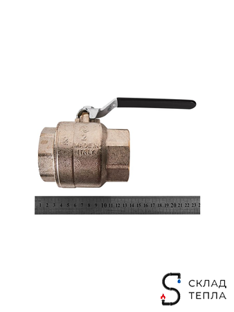 Кран шаровой полнопроходной STOUT - 2" (ВР/ВР, PN40, Tmax 150°С, ручка-рычаг черная). Вид 4.