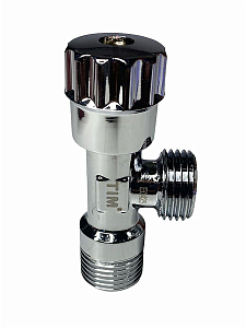 Вентиль угловой TIM - 1/2' x 1/2' (НР/НР, с отражателем, хромированный)