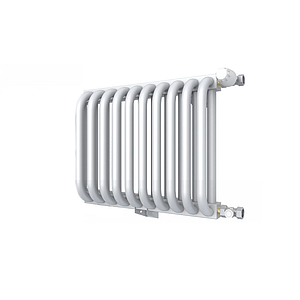 Радиатор 2 трубчатый Rommer 300 - 10 секций (боковое подключение, цвет белый RAL9016)
