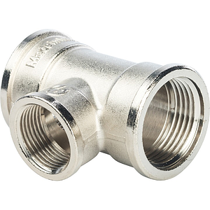 Тройник латунный резьбовой переходной STOUT (ВР) - 3/4' x 1/2' x 3/4' (никелированный)