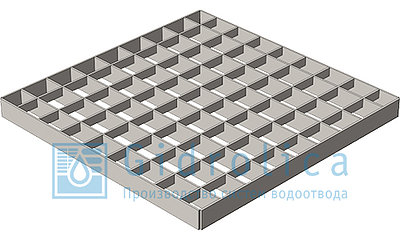 Решетка ячеистая стальная оцинкованная для дождеприемника Gidrolica 300х300