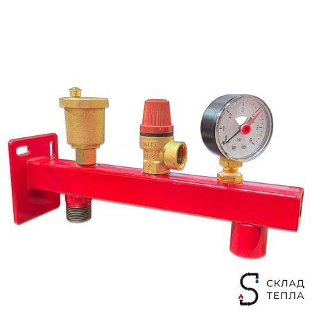 Группа безопасности котла с креплением Aquasfera - 3/4" (до 50 кВт, 6 бар). Вид 2.