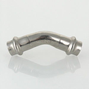 Отвод двухраструбный 45° SantechSystems 28 из нержавеющей стали под пресс