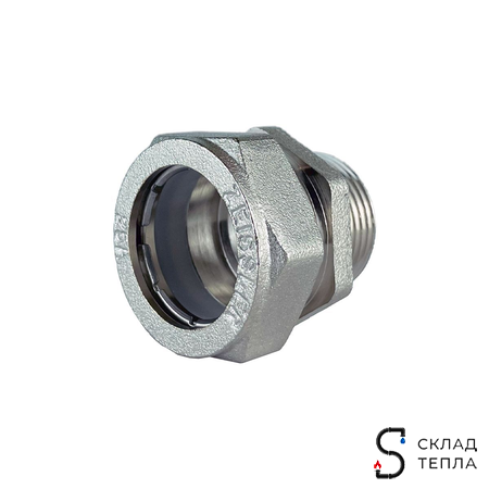 Переход на наружную резьбу TIM 25 х 1 1/4" для гофрированной трубы. Вид 3.