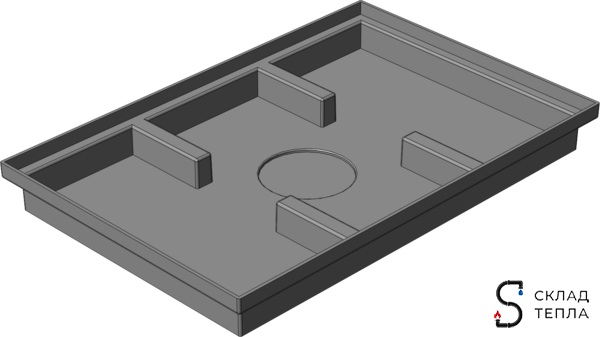 Поддон придверный пластиковый Gidrolica Step Pro 600х400х64 мм. Вид 2.