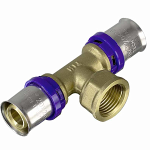 Тройник комбинированный с внутренней резьбой TIM - 20 x 1/2" (прессовой, для металлопласт.труб) Тройник комбинированный с внутренней резьбой TIM - 20 x 1/2' (прессовой, для металлопласт.труб)