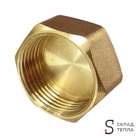 Заглушка латунная с внутренней резьбой TIM - 1/2". Вид 1.