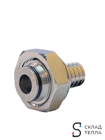 Переход на евроконус никелированный TIM - 16 (2.2) x 3/4" (для труб из сшитого полиэтилена, 8 шт). Вид 2.