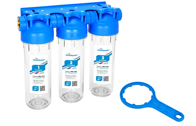 Колба для фильтра Аквабрайт 10'- 1/2' (тройная, картриджи формата SlimLine) 