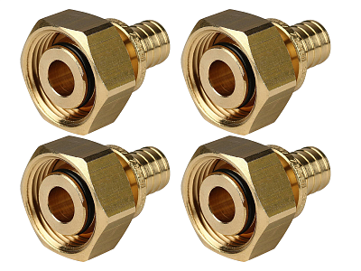 Переход на евроконус TIM - 16 (2.0) x 3/4' (для трубы из сшитого полиэтилена, комплект - 4шт)