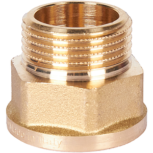 Переходник латунный с внутренней резьбой на наружную STOUT - 3/4' x 3/4' (под ключ, 2шт)