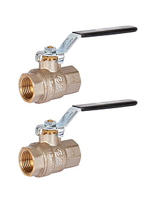 Кран шаровой полнопроходной STOUT - 1/2' (ВР/ВР, ручка-рычаг черная, 2шт)