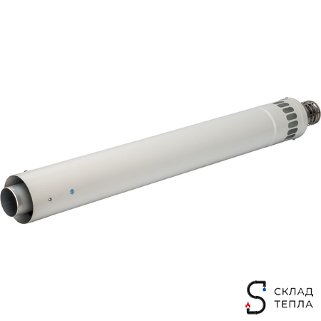 Проход через стену для коаксиального дымохода STOUT D60/100 мм, длина 900 мм (оголовок нерж.сталь). Вид 1.