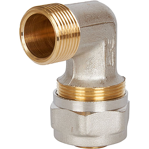 Переход на наружную резьбу угловой STOUT - 26 x 3/4' (винтовой, для металлопластиковых труб)