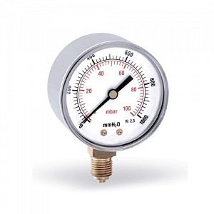 Манометр радиальный WATTS F+R260 (MRSC) - 1/4' (для газа, D-63 мм, шкала 0-100 мбар)