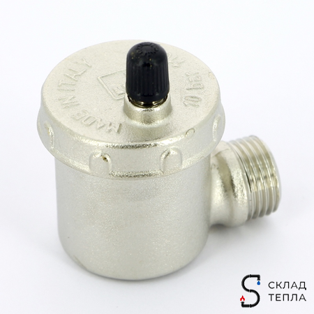 Воздухоотводчик автоматический угловой ITAP 364 - 1/2" (НР, воздухоотвод сверху, никелированный). Вид 3.