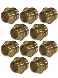 Ниппель латунный резьбовой переходной TIM - 1/2' x 3/4' (10шт.)
