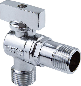 Кран шаровой угловой TIM - 1/2' x 1/2' (НР/НР, с отражателем, хромированный)