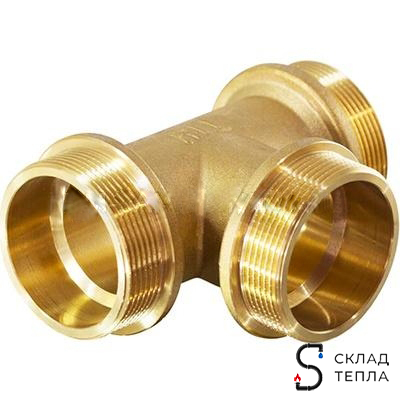 Тройник латунный резьбовой равнопроходный TIM (НР) - 2" (1шт). Вид 5.