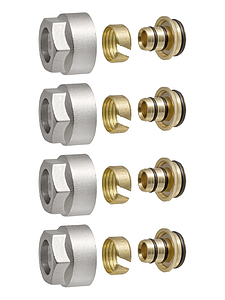 Соединение резьбозажимное TIM - 3/4' для металопластиковых труб 16x2,0 (4 шт.)