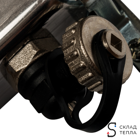 Коллекторная группа STOUT - 1" на 2 контура 3/4" (расходомеры, клапананы, сливные краны). Вид 2.