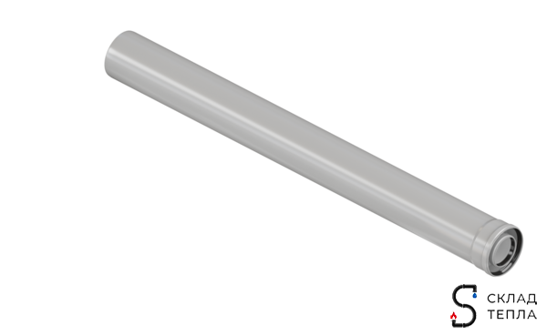 Труба для коаксиального дымохода Rommer 1000 мм конденсационный Ø60/100. Вид 1.