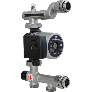 Насосно-смесительный узел STOUT - 1' (с термостатическим клапаном 20-55°C и насосом UPSO 25-65)