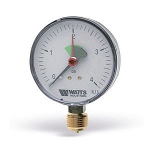 Манометр радиальный WATTS F+R201 (MRP) - 3/8' (D-63 мм, шкала 0-4 бар, с указателем предела)