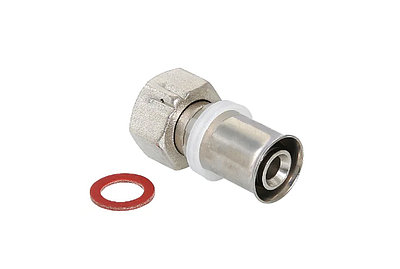 Пресс-муфта с накидной гайкой TIM - 16 x 1/2' (для металлопластиковых труб)