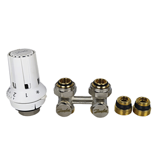 Комплект для нижнего подключения радиатора Heaton-Danfoss (УЗЕЛ+ТЕРМОГОЛОВКА)