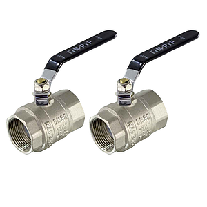 Кран шаровой полнопроходной TIM - 1/2' (ВР/ВР, PN50, ручка-рычаг черная, 2шт)