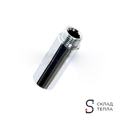 Удлинитель резьбовой TIM - 3/4" длина 90 мм (НР/ВР, цвет хромированный). Вид 1.