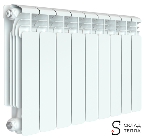 Радиатор алюминиевый Rifar Alum 350 - 9 секций. Вид 1.