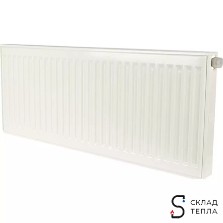 Радиатор стальной KERMI FTV 11 - высота 400 мм, длина 3000 мм с нижним подключением. Вид 1.