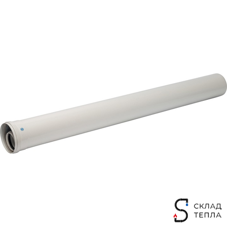 Труба для коаксиального дымохода STOUT D60/100 мм, длина 1000 мм (для конденсационного котла). Вид 1.