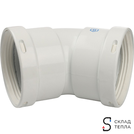 STOUT Элемент дымохода отвод 45° м/м DN80. Вид 1.