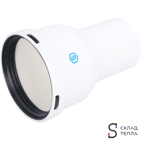 STOUT Элемент дымохода конденсац.адаптер увелич. DN60/80 134 мм м/п. Вид 1.