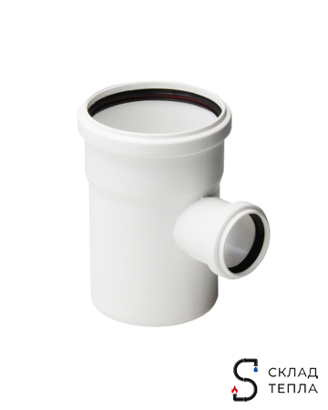 Тройник 87° переходной для внутренней канализации шумопоглощающий СИНИКОН КОМФОРТ- 110 x 50. Вид 1.