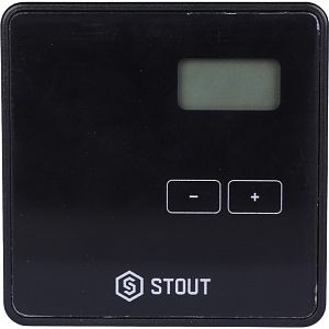 STOUT Проводной комнатный двухпозиционный регулятор ST-294v1, черный STOUT Проводной комнатный двухпозиционный регулятор ST-294v1, черный
