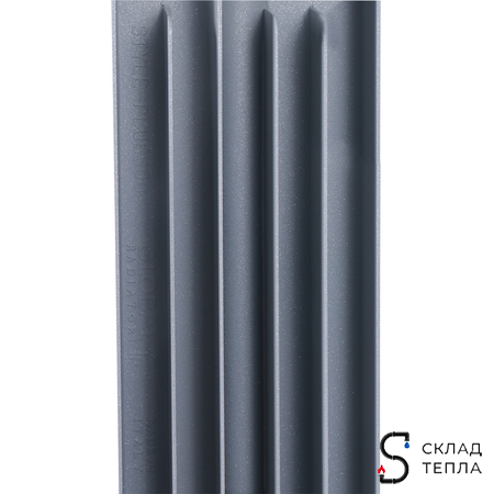 Радиатор биметаллический GLOBAL STYLE PLUS 500 - 5 секции (цвет серый). Вид 8.