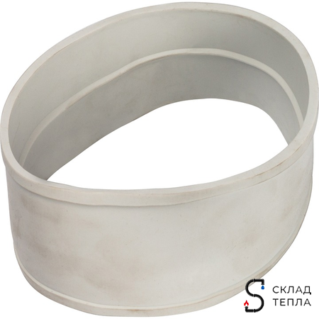 Отвод 45° для коаксиального дымохода STOUT D60/100 мм (с уплотнением и хомутом). Вид 5.