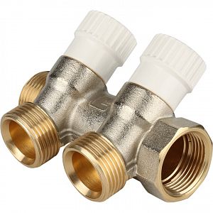 Коллектор регулирующий STOUT- 1' (НР/ВР) на 2 контура 1/2'(плоское уплотнение)