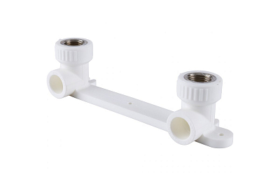 Водорозетка двойная TIM - 25 x 1/2" (для полипропиленовых труб, с межосевым расстоянием 210 мм) Водорозетка двойная TIM - 25 x 1/2' (для полипропиленовых труб, с межосевым расстоянием 210 мм)