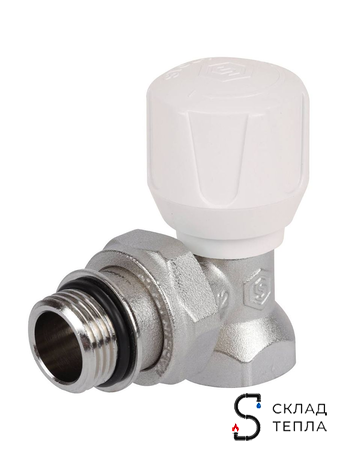 Клапан ручной терморегулирующий угловой STOUT - 1/2" с доп. уплотнением. Вид 2.