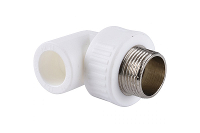 Переход на наружную резьбу угловой VALFEX - 25 x 3/4" (для полипропиленовыъ труб, цвет белый) Переход на наружную резьбу угловой VALFEX - 25 x 3/4' (для полипропиленовыъ труб, цвет белый)