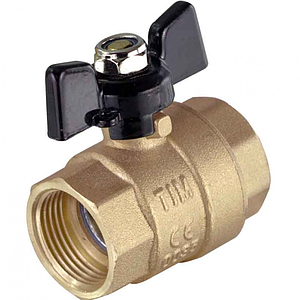 Кран шаровой TIM - 3/4' (ВР/ВР, PN40, Tmax 150°С, ручка-бабочка черная)